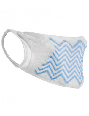 Result ZigZag Anti-Bacterial Face Cover - White/Sky Blue